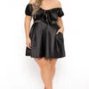Plus Size Evianna Short Sleeve Satin Dress - Black 1 Plus Size Evianna Short Sleeve Satin Dress - Black -Kitchensuppliesdeal curvy sense dresses plus size evianna short sleeve satin dress black 31791958098017