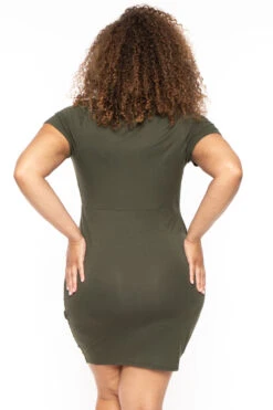 Plus Size Evie Front Drape Dress - Olive 7 Plus Size Evie Front Drape Dress - Olive -Kitchensuppliesdeal curvy sense dresses plus size evie front drape dress olive 30323964608609