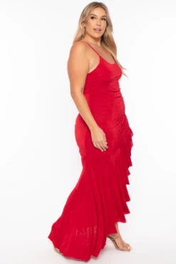 Plus Size Fayette Flamenco Ruffle Dress - Red 4 Plus Size Fayette Flamenco Ruffle Dress - Red -Kitchensuppliesdeal curvy sense dresses plus size fayette flamenco ruffle dress red 29589749137505