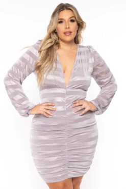 Plus Size Feeling Myself Ruched Bodycon Dress- Grey -Kitchensuppliesdeal curvy sense dresses plus size feeling myself ruched bodycon dress grey 31079766229089