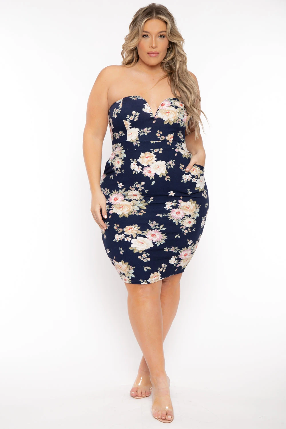 Plus Size Floral Print Bodycon Dress - Navy Plus Size Floral Print Bodycon Dress - Navy -Kitchensuppliesdeal curvy sense dresses plus size floral print bodycon dress navy 31726904180833