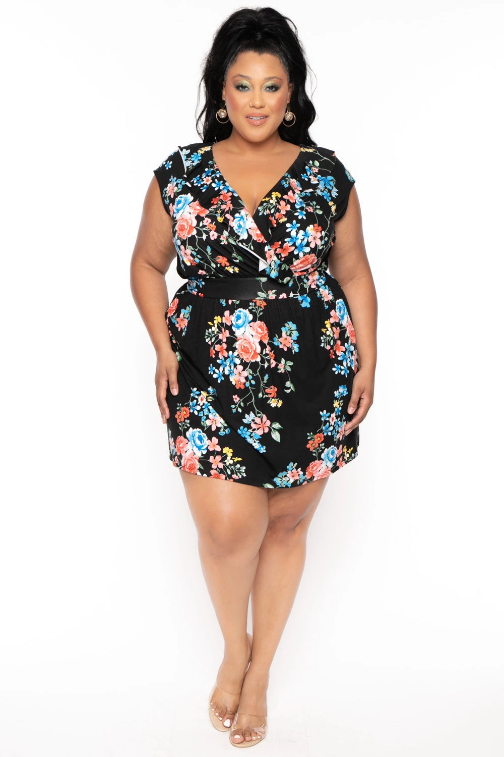 Plus Size Floral Tina Dress - Floral Black Plus Size Floral Tina Dress - Floral Black -Kitchensuppliesdeal curvy sense dresses plus size floral tina dress floral black 30025520971873