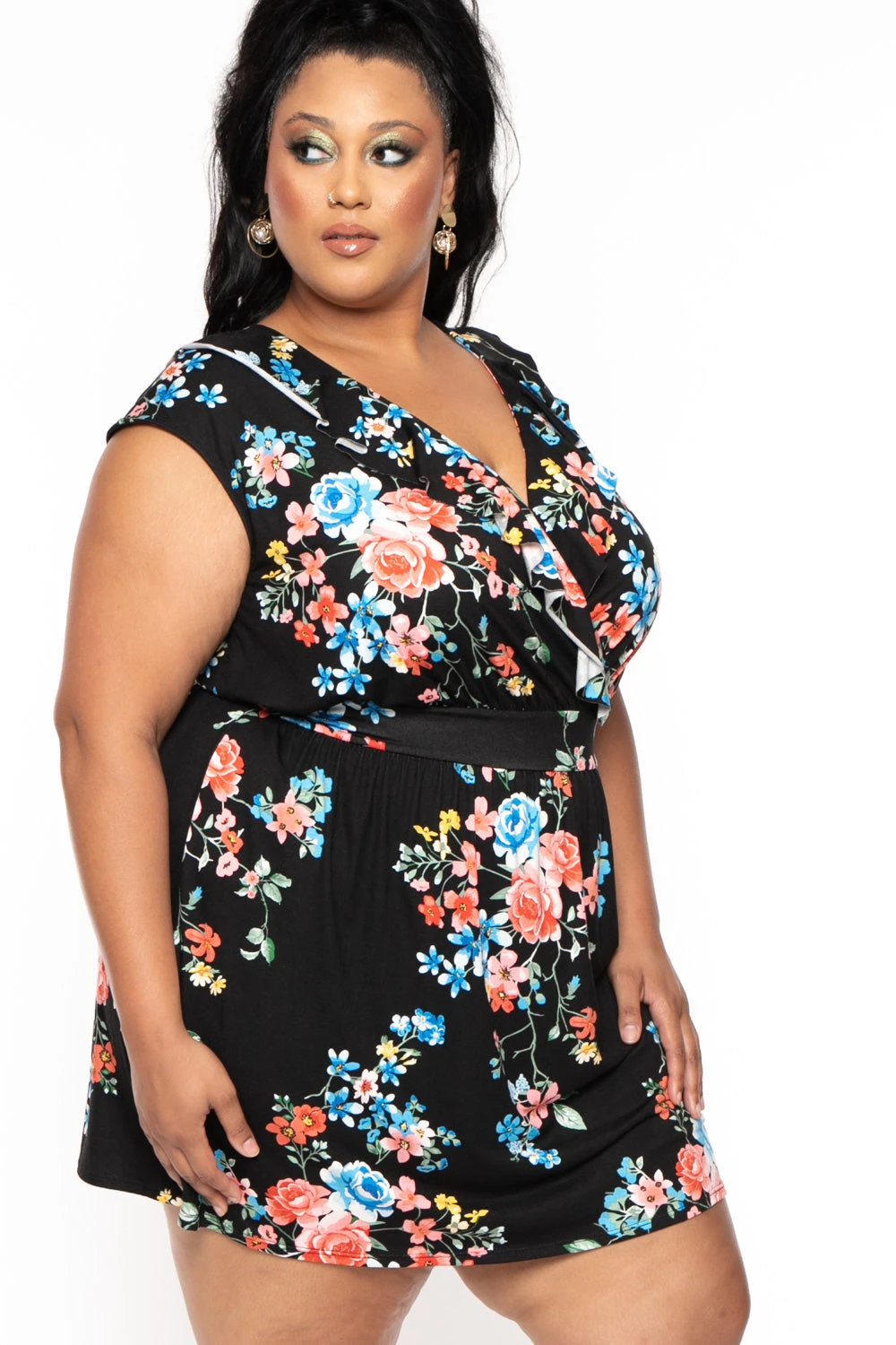 Plus Size Floral Tina Dress - Floral Black Plus Size Floral Tina Dress - Floral Black -Kitchensuppliesdeal curvy sense dresses plus size floral tina dress floral black 30025521234017