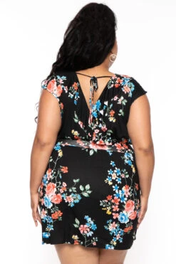 Plus Size Floral Tina Dress - Floral Black 5 Plus Size Floral Tina Dress - Floral Black -Kitchensuppliesdeal curvy sense dresses plus size floral tina dress floral black 30025528574049