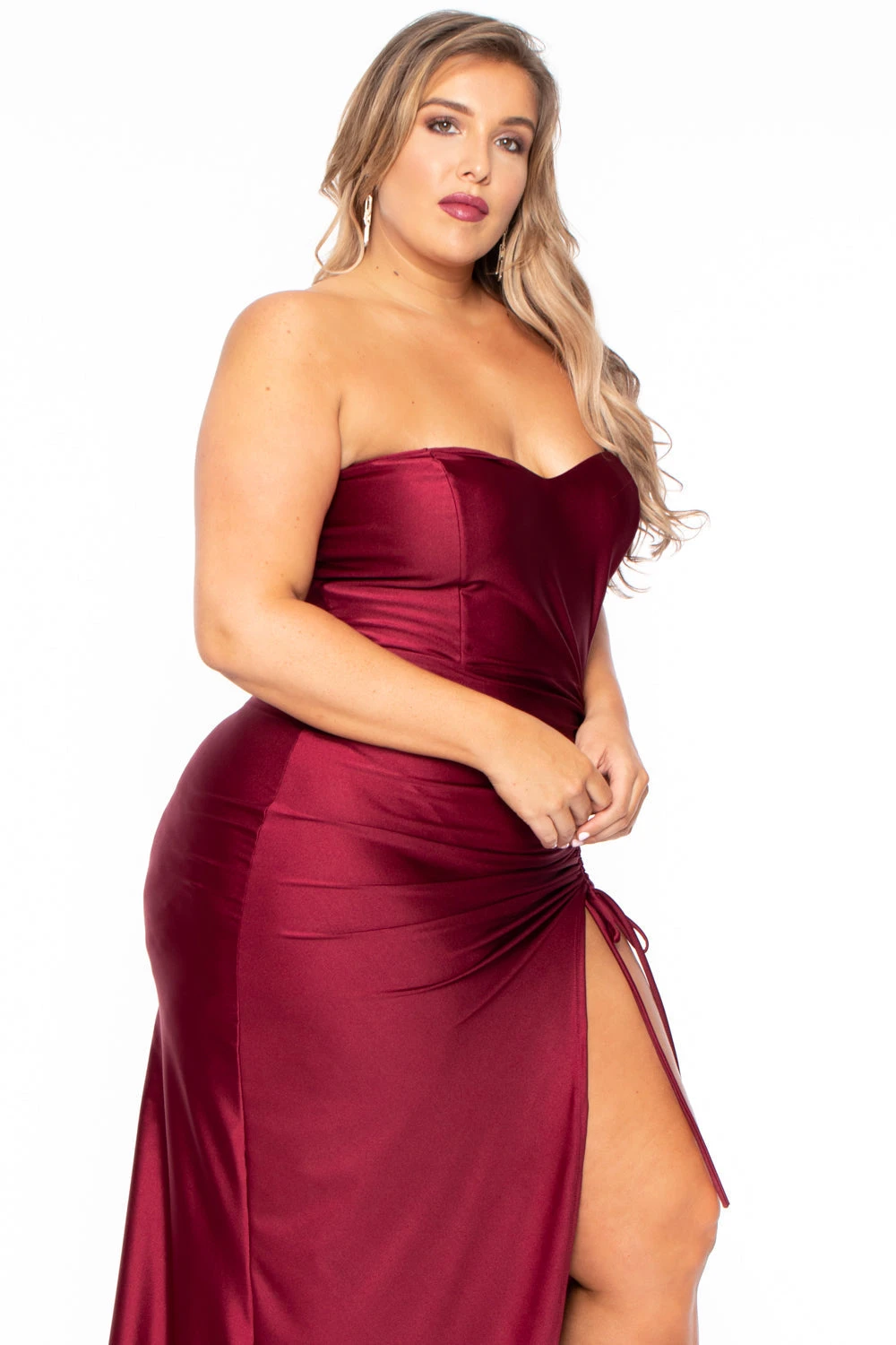 Plus Size Francesca Strapless Dress - Wine Plus Size Francesca Strapless Dress - Wine -Kitchensuppliesdeal curvy sense dresses plus size francesca strapless dress wine 29589982937185