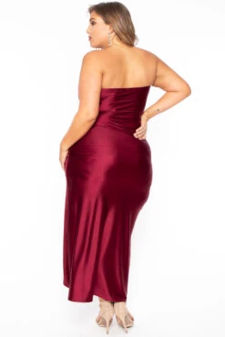 Plus Size Francesca Strapless Dress - Wine 4 Plus Size Francesca Strapless Dress - Wine -Kitchensuppliesdeal curvy sense dresses plus size francesca strapless dress wine 29591091642465