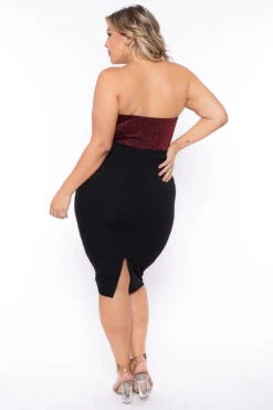 Plus Size Gaia Shimmer Bodycon Dress - Black -Kitchensuppliesdeal curvy sense dresses plus size gaia shimmer bodycon dress black 29587000983649