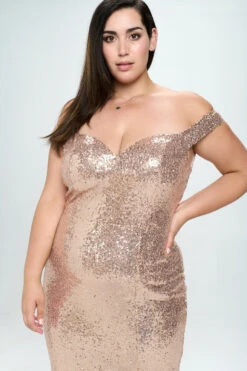 Plus Size Gally Sequins Mermaid Gown - Gold -Kitchensuppliesdeal curvy sense dresses plus size gally sequins mermaid gown gold 31566847869025
