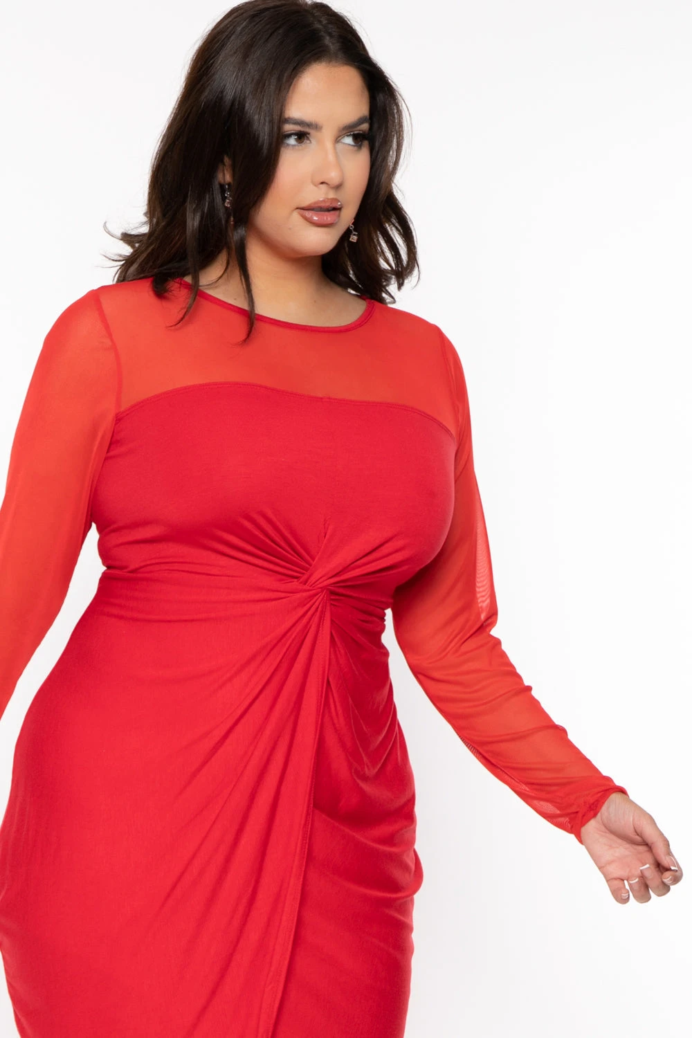 Plus Size Gelisa Front Twist Dress- Red Plus Size Gelisa Front Twist Dress- Red -Kitchensuppliesdeal curvy sense dresses plus size gelisa front twist dress red 30816933052513
