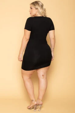 Plus Size Haley Bodycon Dress - Black 6 Plus Size Haley Bodycon Dress - Black -Kitchensuppliesdeal curvy sense dresses plus size haley bodycon dress black 29709011288161