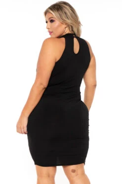 Plus Size Halter Knotted Dress - Black 5 Plus Size Halter Knotted Dress - Black -Kitchensuppliesdeal curvy sense dresses plus size halter knotted dress black 30232752259169
