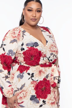Solid Plus Size Holly Floral Sheer Maxi Dress - Red -Kitchensuppliesdeal curvy sense dresses plus size holly floral sheer maxi dress red 29587733053537