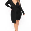 Plus Size Inessa Twist Front Ribbed Dress- Black 2 Plus Size Inessa Twist Front Ribbed Dress- Black -Kitchensuppliesdeal curvy sense dresses plus size inessa twist front ribbed dress black 31186169233505