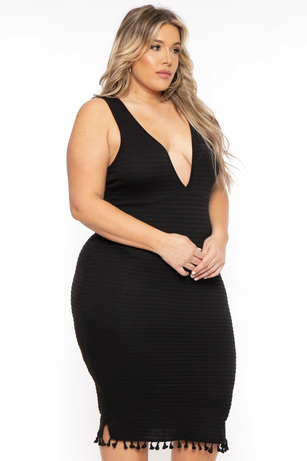 Plus Size Jane Ribbed Midi Dress - Black Plus Size Jane Ribbed Midi Dress - Black -Kitchensuppliesdeal curvy sense dresses plus size jane ribbed midi dress black 31791539322977