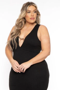 Plus Size Jane Ribbed Midi Dress - Black 5 Plus Size Jane Ribbed Midi Dress - Black -Kitchensuppliesdeal curvy sense dresses plus size jane ribbed midi dress black 31791539388513