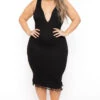 Plus Size Jane Ribbed Midi Dress - Black 2 Plus Size Jane Ribbed Midi Dress - Black -Kitchensuppliesdeal curvy sense dresses plus size jane ribbed midi dress black 31791539454049