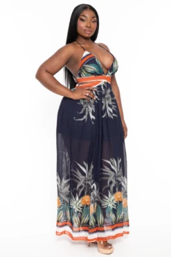 Plus Size Jesminda Chiffon Maxi Dress - Navy -Kitchensuppliesdeal curvy sense dresses plus size jesminda chiffon maxi dress navy 32046823374945
