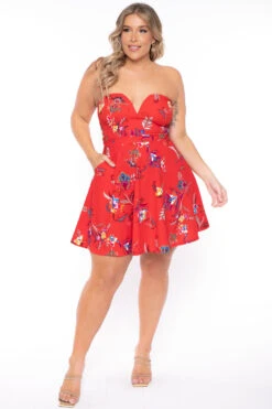 Plus Size Kaila Floral Dress- Red 5 Plus Size Kaila Floral Dress- Red -Kitchensuppliesdeal curvy sense dresses plus size kaila floral dress red 29448320516193