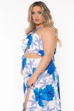 Plus Size Kalena Twist Front Maxi Dress - Blue 4 Plus Size Kalena Twist Front Maxi Dress - Blue -Kitchensuppliesdeal curvy sense dresses plus size kalena twist front maxi dress blue 32067802398817