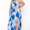 Plus Size Kalena Twist Front Maxi Dress - Blue -Kitchensuppliesdeal curvy sense dresses plus size kalena twist front maxi dress blue 32067802497121