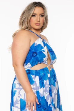 Plus Size Kalena Twist Front Maxi Dress - Blue 6 Plus Size Kalena Twist Front Maxi Dress - Blue -Kitchensuppliesdeal curvy sense dresses plus size kalena twist front maxi dress blue 32067802529889