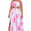 Plus Size Kalena Twist Front Maxi Dress - Pink 2 Plus Size Kalena Twist Front Maxi Dress - Pink -Kitchensuppliesdeal curvy sense dresses plus size kalena twist front maxi dress pink 32074747215969