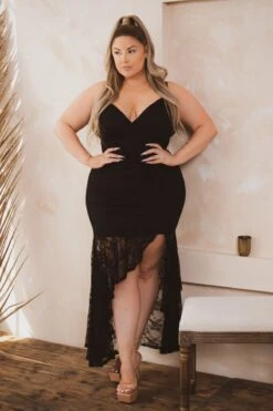 Plus Size Karisma Ruffle Lace Dress - Black 3 Plus Size Karisma Ruffle Lace Dress - Black -Kitchensuppliesdeal curvy sense dresses plus size karisma ruffle lace dress black 31485965467745