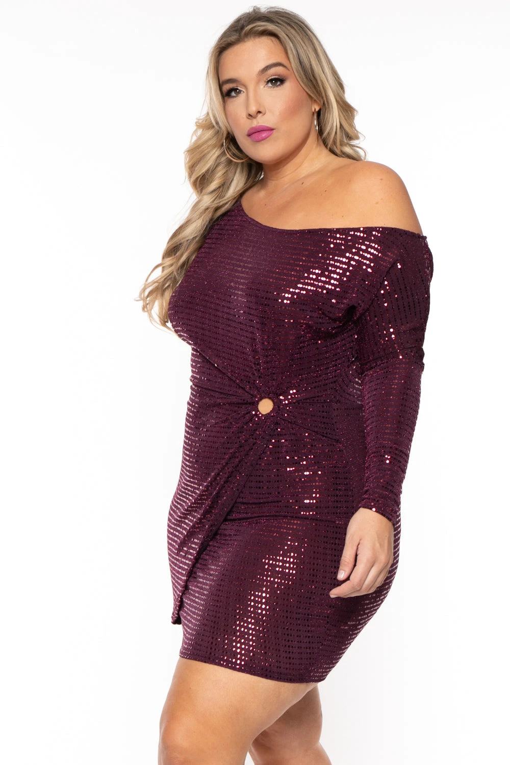 Plus Size Kasandra Sequins Dress - Burgundy Plus Size Kasandra Sequins Dress - Burgundy -Kitchensuppliesdeal curvy sense dresses plus size kasandra sequins dress burgundy 30513219764321