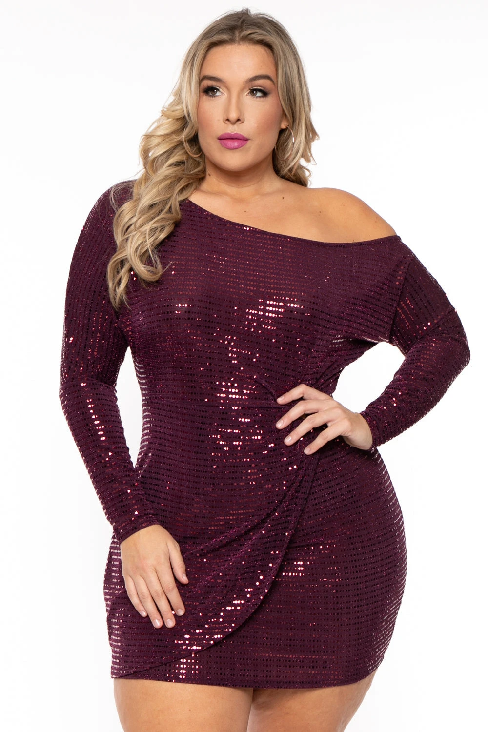 Plus Size Kasandra Sequins Dress - Burgundy Plus Size Kasandra Sequins Dress - Burgundy -Kitchensuppliesdeal curvy sense dresses plus size kasandra sequins dress burgundy 30513220059233