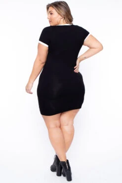 Plus Size Kate Tee Dress - Black -Kitchensuppliesdeal curvy sense dresses plus size kate tee dress black 29592668176481