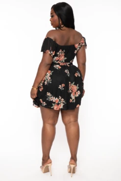 Plus Size Kayla Floral Mesh Dress - Black -Kitchensuppliesdeal curvy sense dresses plus size kayla floral mesh dress black 32213103312993