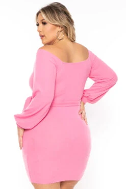 Plus Size Kiera Sweetheart Sweater Dress- Pink -Kitchensuppliesdeal curvy sense dresses plus size kiera sweetheart sweater dress pink 31049088467041