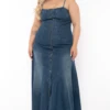 Plus Size Lana Denim Maxi Dress - Blue 2 Plus Size Lana Denim Maxi Dress - Blue -Kitchensuppliesdeal curvy sense dresses plus size lana denim maxi dress blue 32074713989217