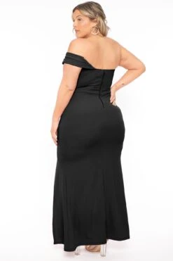 Plus Size Levia Rhinestone Maxi Gown- Black -Kitchensuppliesdeal curvy sense dresses plus size levia rhinestone maxi gown black 31708256239713