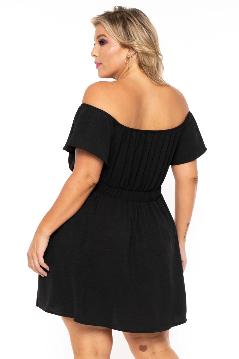 Plus Size Luciana Front Button Dress - Black Plus Size Luciana Front Button Dress - Black -Kitchensuppliesdeal curvy sense dresses plus size luciana front button dress black 30190577975393