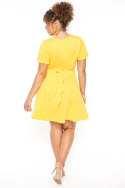 Plus Size Lucy Flare Dress - Yellow -Kitchensuppliesdeal curvy sense dresses plus size lucy flare dress yellow 30453313110113