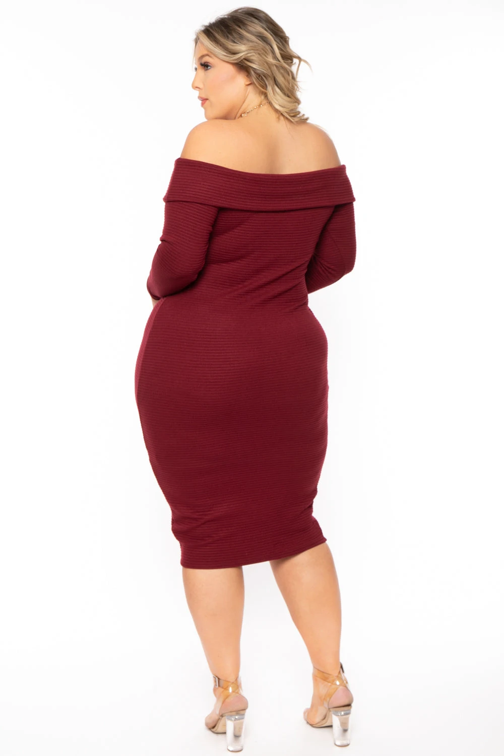 Plus Size Lydia Faux Cashmere Dress- Burgundy Plus Size Lydia Faux Cashmere Dress- Burgundy -Kitchensuppliesdeal curvy sense dresses plus size lydia faux cashmere dress burgundy 30931234619489