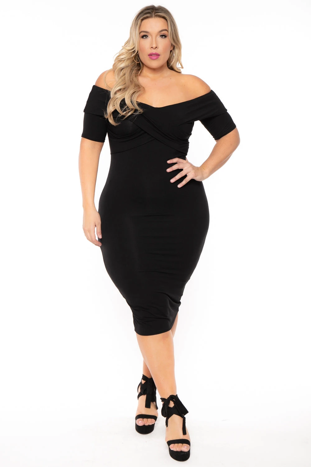 Plus Size Lydia Off the Shoulder Short Sleeve Dress- Black Plus Size Lydia Off The Shoulder Short Sleeve Dress- Black -Kitchensuppliesdeal curvy sense dresses plus size lydia off the shoulder short sleeve dress black 30598778290273