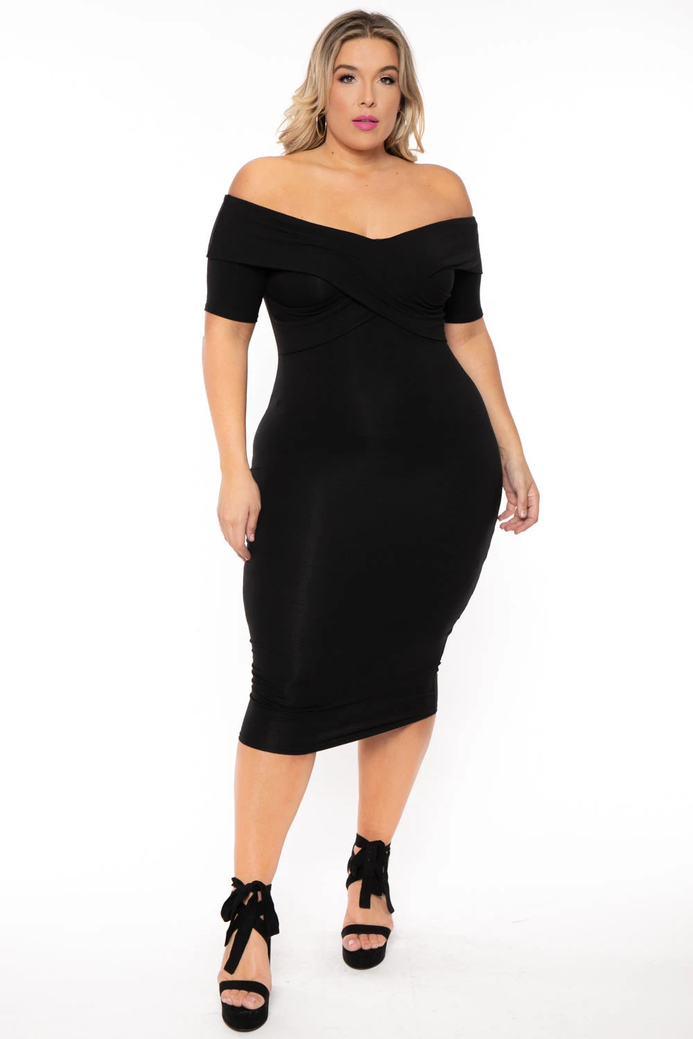 Plus Size Lydia Off the Shoulder Short Sleeve Dress- Black Plus Size Lydia Off The Shoulder Short Sleeve Dress- Black -Kitchensuppliesdeal curvy sense dresses plus size lydia off the shoulder short sleeve dress black 30598778519649