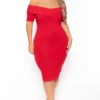 Plus Size Lydia Off The Shoulder Short Sleeve Dress- Red 2 Plus Size Lydia Off The Shoulder Short Sleeve Dress- Red -Kitchensuppliesdeal curvy sense dresses plus size lydia off the shoulder short sleeve dress red 30020895178849