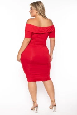 Plus Size Lydia Off The Shoulder Short Sleeve Dress- Red -Kitchensuppliesdeal curvy sense dresses plus size lydia off the shoulder short sleeve dress red 30020895768673