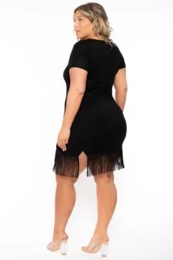 Plus Size Mamacita Fringe Dress - Black -Kitchensuppliesdeal curvy sense dresses plus size mamacita fringe dress black 31577459949665