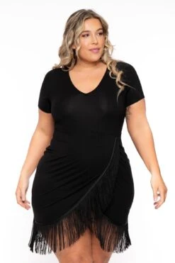 Plus Size Mamacita Fringe Dress - Black -Kitchensuppliesdeal curvy sense dresses plus size mamacita fringe dress black 31578772111457