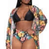 Plus Size Maui 3 Piece Swimwear Set - Black -Kitchensuppliesdeal curvy sense dresses plus size maui 3 piece swimwear set black 32222521720929