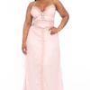Plus Size Milana Lace Trim Maxi Dress - Blush -Kitchensuppliesdeal curvy sense dresses plus size milana lace trim maxi dress blush 32100507582561