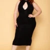 Plus Size Millie Keyhole Dress - Black -Kitchensuppliesdeal curvy sense dresses plus size millie keyhole dress black 29888172949601