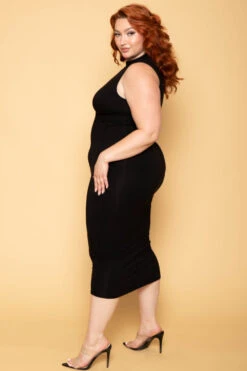 Plus Size Millie Keyhole Dress - Black -Kitchensuppliesdeal curvy sense dresses plus size millie keyhole dress black 29888193822817