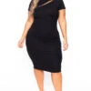 Plus Size Mock Neck Zipper Dress - Black 1 Plus Size Mock Neck Zipper Dress - Black -Kitchensuppliesdeal curvy sense dresses plus size mock neck zipper dress black 29447601422433