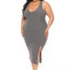 Plus Size Must Have Bodycon Dress - Charcoal -Kitchensuppliesdeal curvy sense dresses plus size must have bodycon dress charcoal 30066251792481