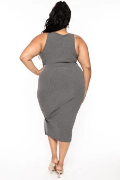 Plus Size Must Have Bodycon Dress - Charcoal -Kitchensuppliesdeal curvy sense dresses plus size must have bodycon dress charcoal 30066252644449
